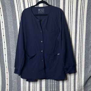 Figs Technical Collection Button Down Scrub Top